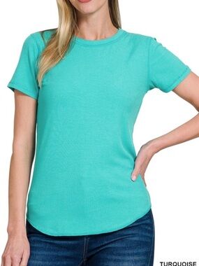 Turquoise Stretch Knit Top